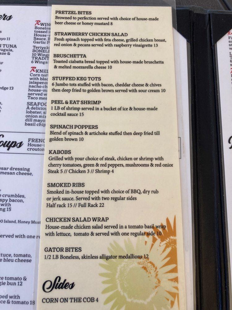 Menu at Rake's Place steakhouse, Zanesville