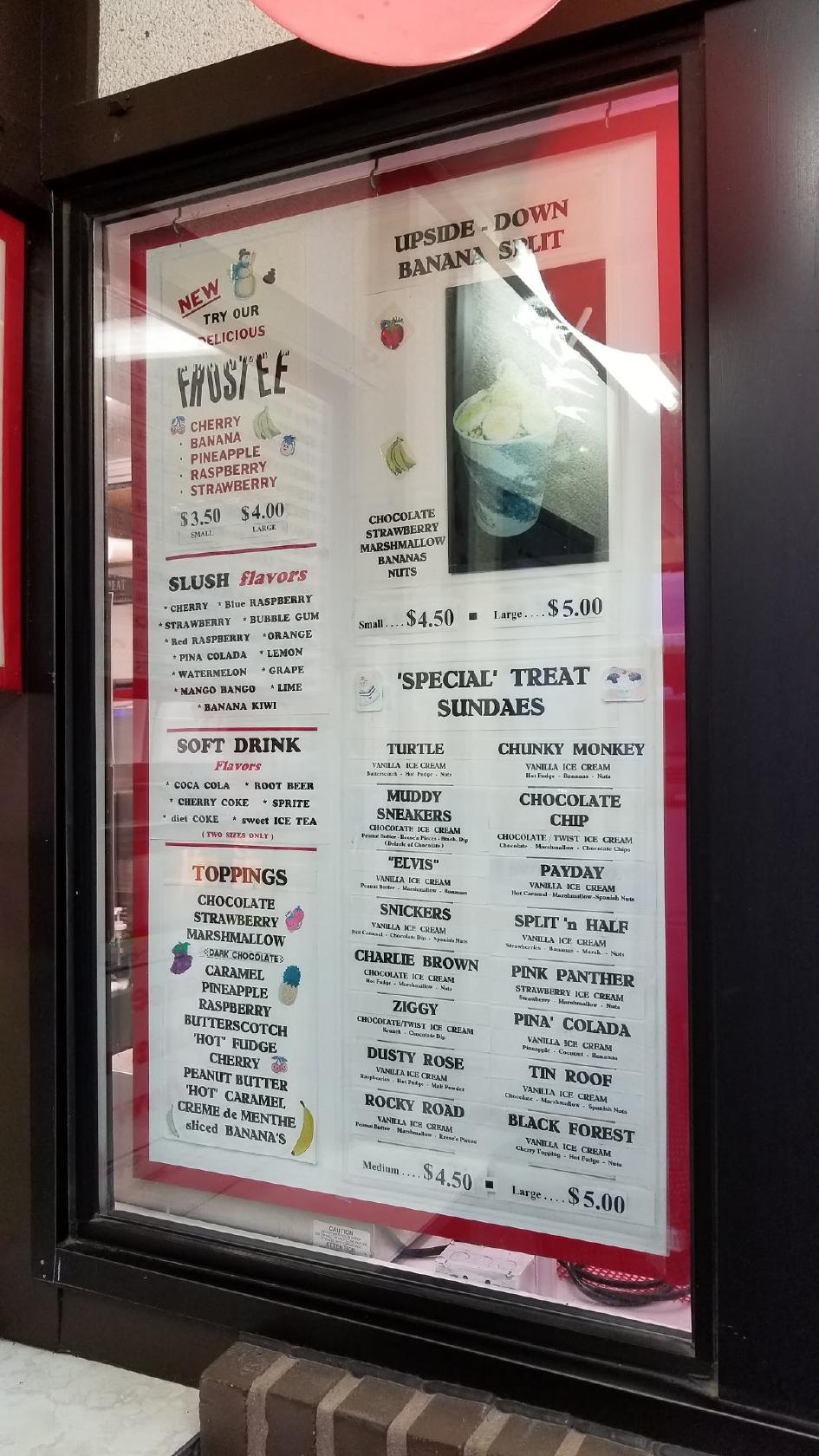 Menu at Spring Valley Tastee Freez desserts, Spring Valley