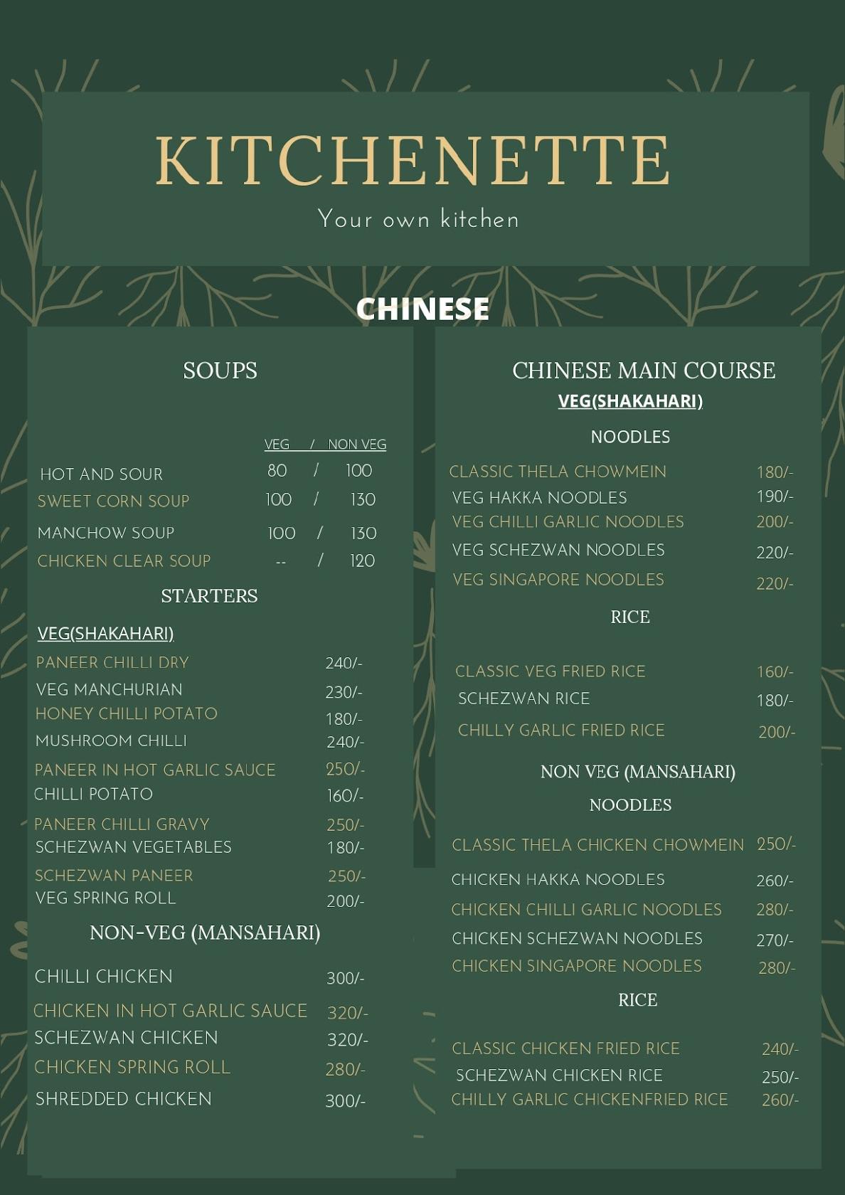 Menu at Your Own Kitchen, Kanpur