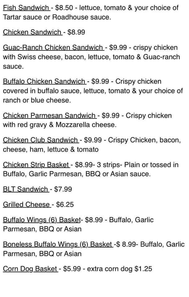 Menu at Random Roadhouse pub & bar, McClusky