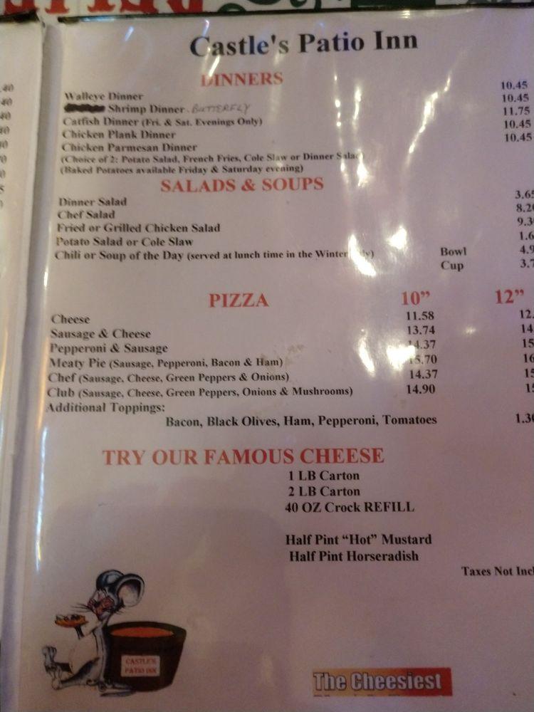 Menu at Castle's Patio Inn pub & bar, Peoria