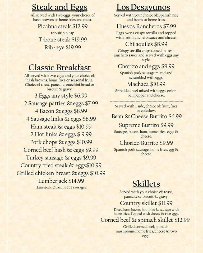 Menu at Dollis Breakfast Burrito restaurant, Covina
