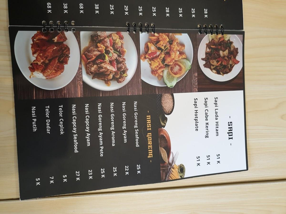 Menu at de AROMA RESTO restaurant, Boyolali