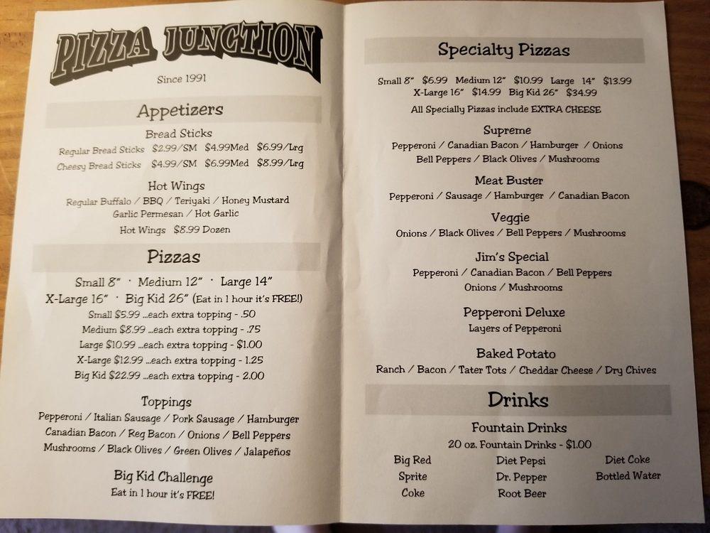 Menu at Pizza Junction pizzeria, Robinson