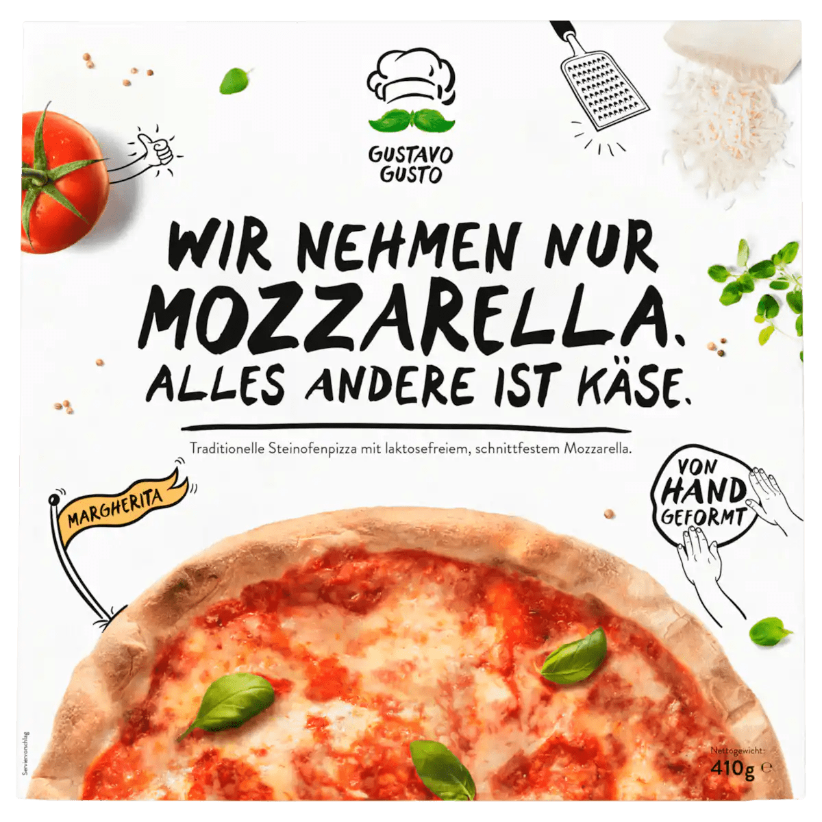 Gustavo Gusto Pizza Margherita 410g bei REWE online bestellen!