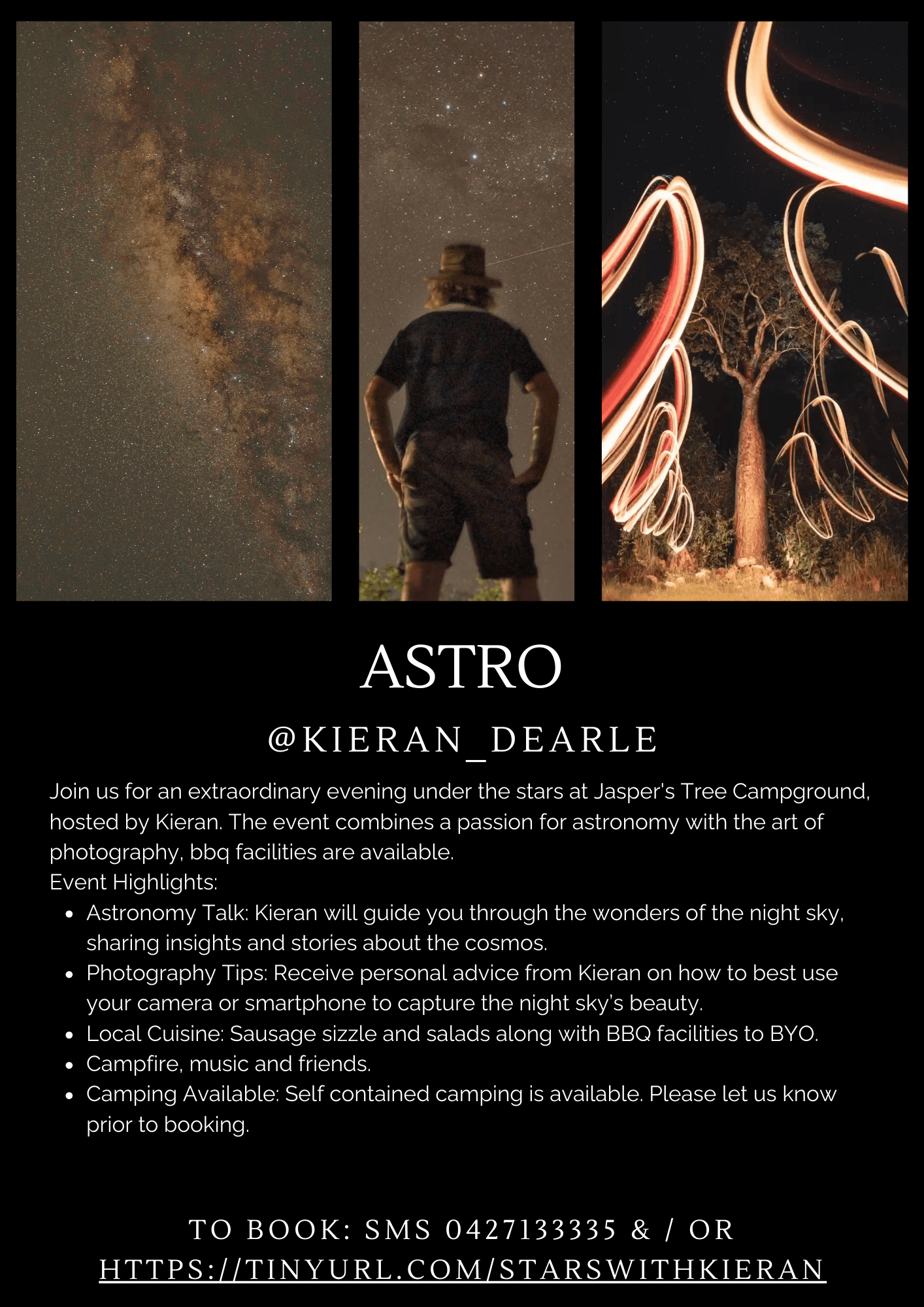 Star Gazing at Jaspers Tree Australian Reservations