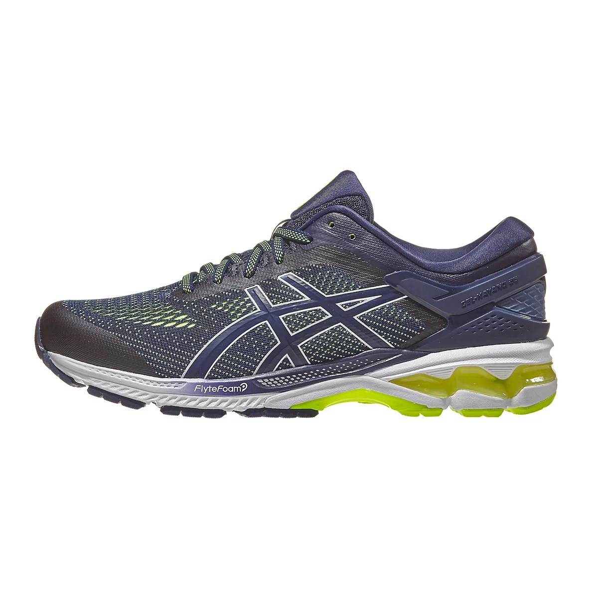 ASICS Gel Kayano 26 Men's Shoes Peacoat/Safety Yello 360° View
