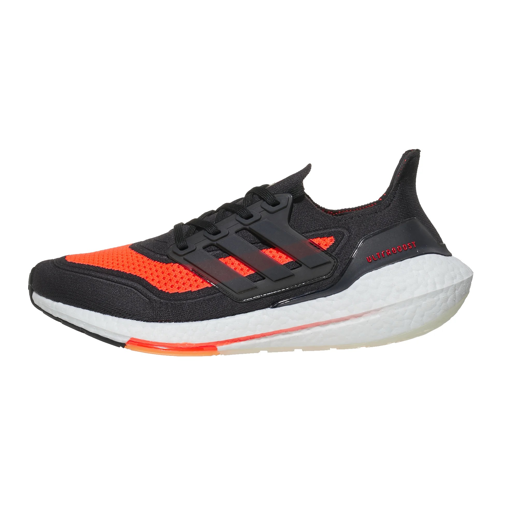 adidas Ultra Boost 21 Men's Shoes Carbon/Black/Red 360° View Running Warehouse