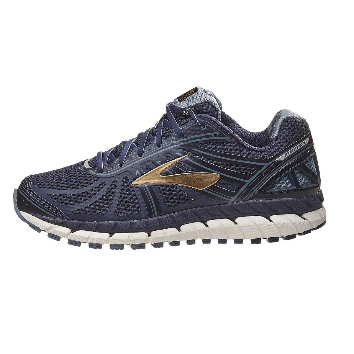 Brooks Beast 16 Men's Shoes Peacoat Navy/Blue/Gold 360° View Running Warehouse