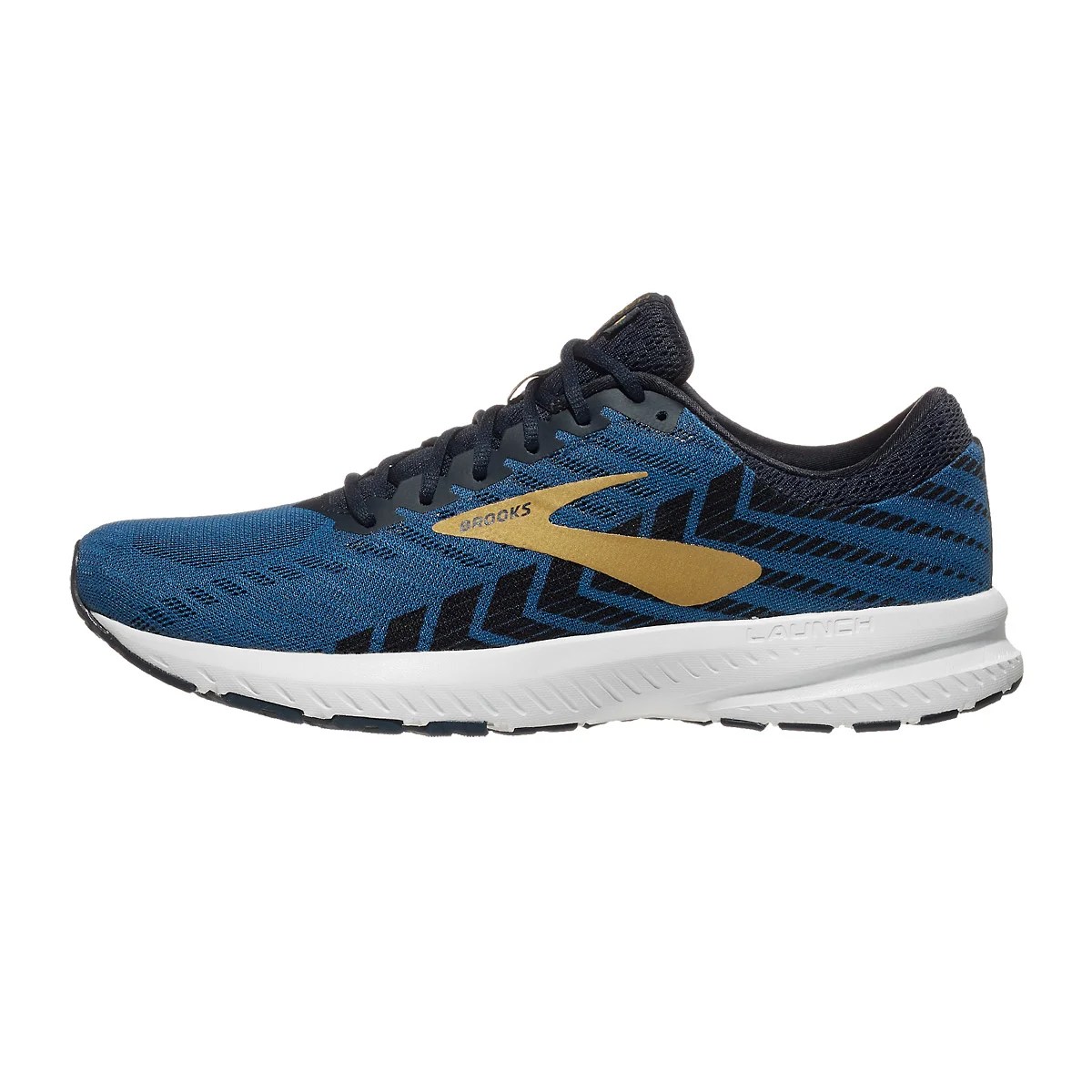 Brooks Launch 6 Men's Shoes Peacoat/Blue/Gold 360° View Running Warehouse