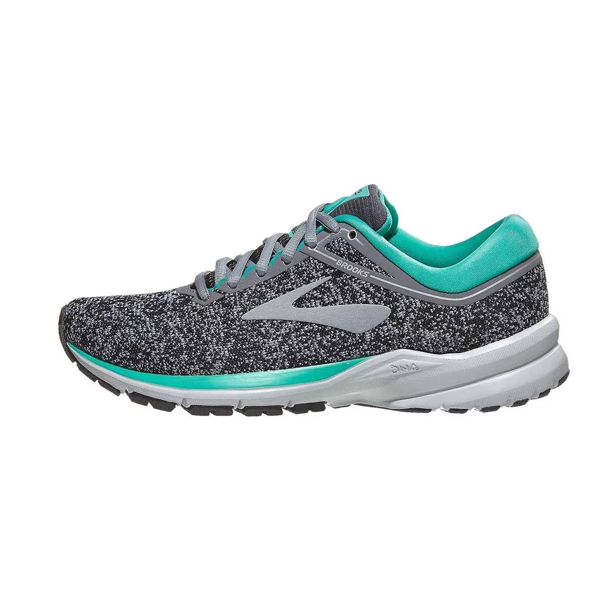 Brooks Launch 5 Women's Shoes Grey/Aqua Green/Ebony 360° View Running