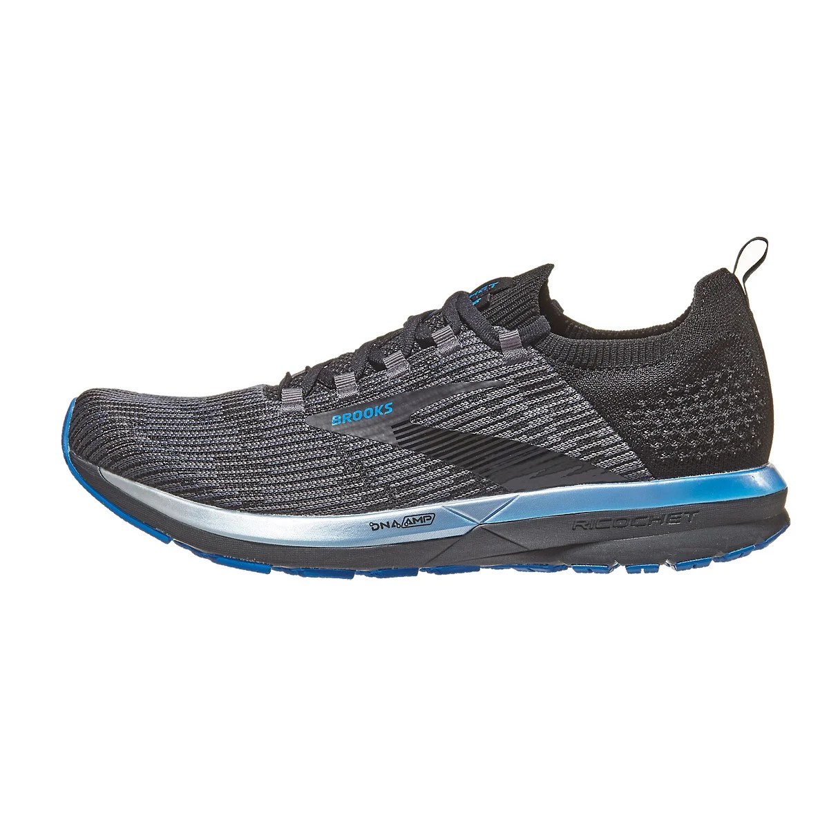 Brooks Ricochet 2 Men's Shoes Black/Grey/Blue 360° View Running Warehouse