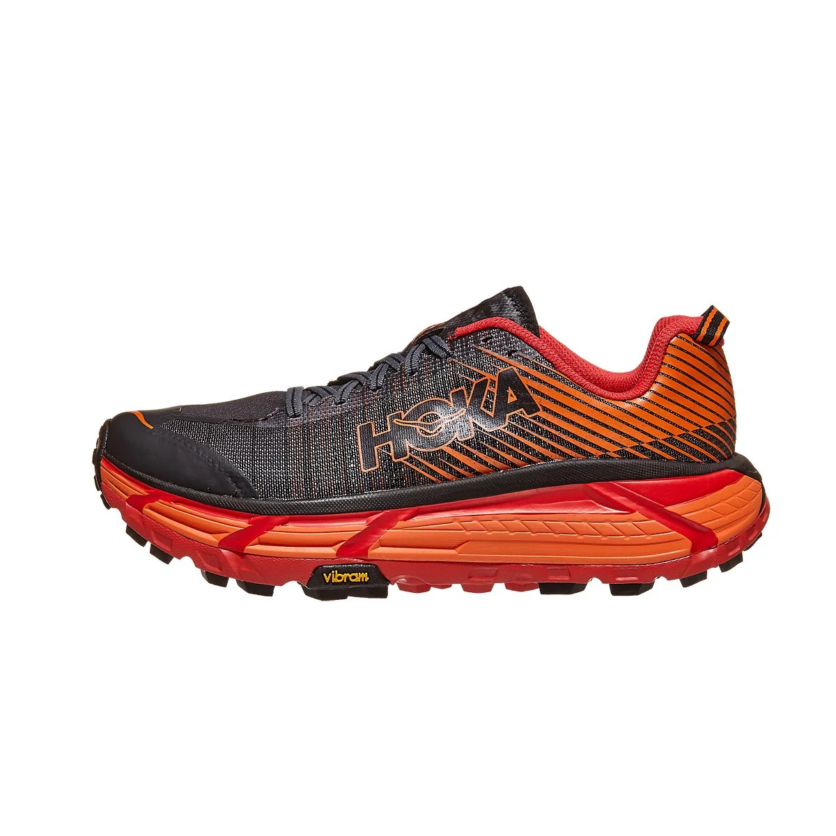 HOKA ONE ONE Evo Mafate 2 Men's Shoes Black/Poppy Red 360° View