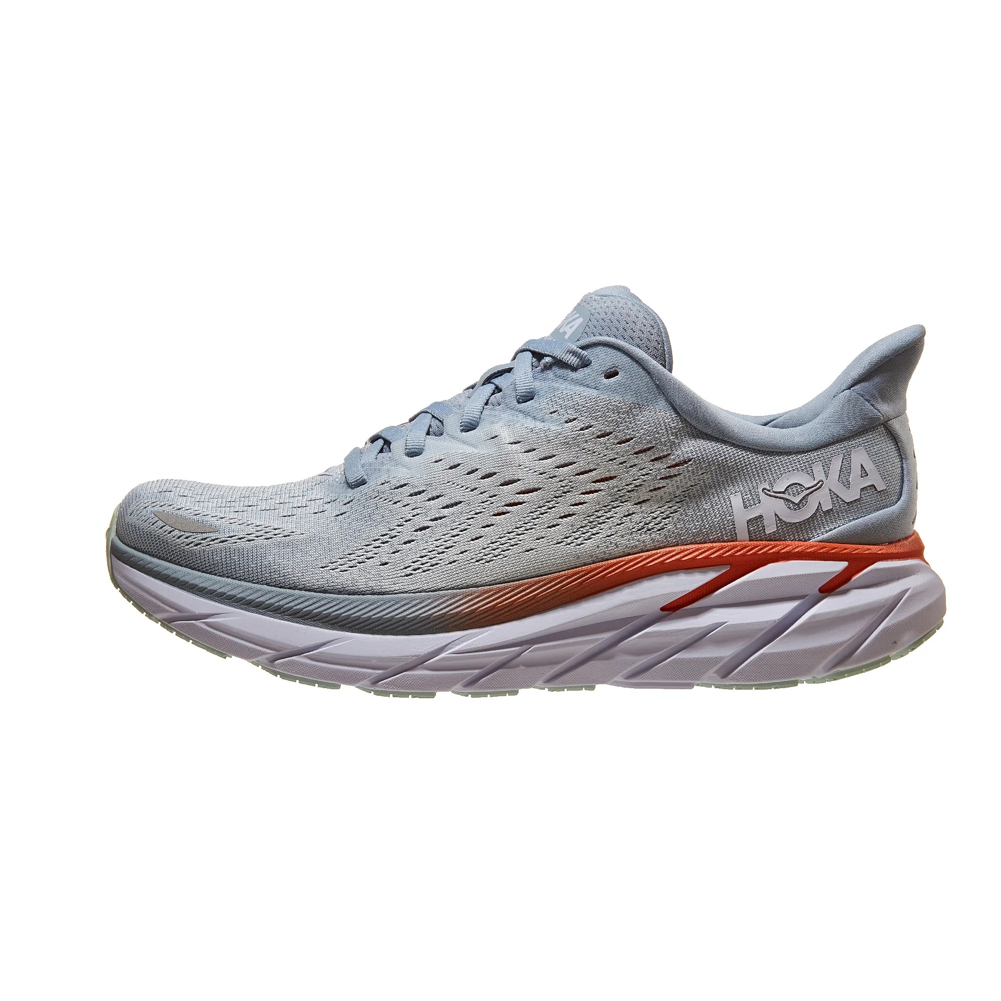 HOKA Clifton 8 Women's Shoes Blue Fog/Plein Air 360° View Running