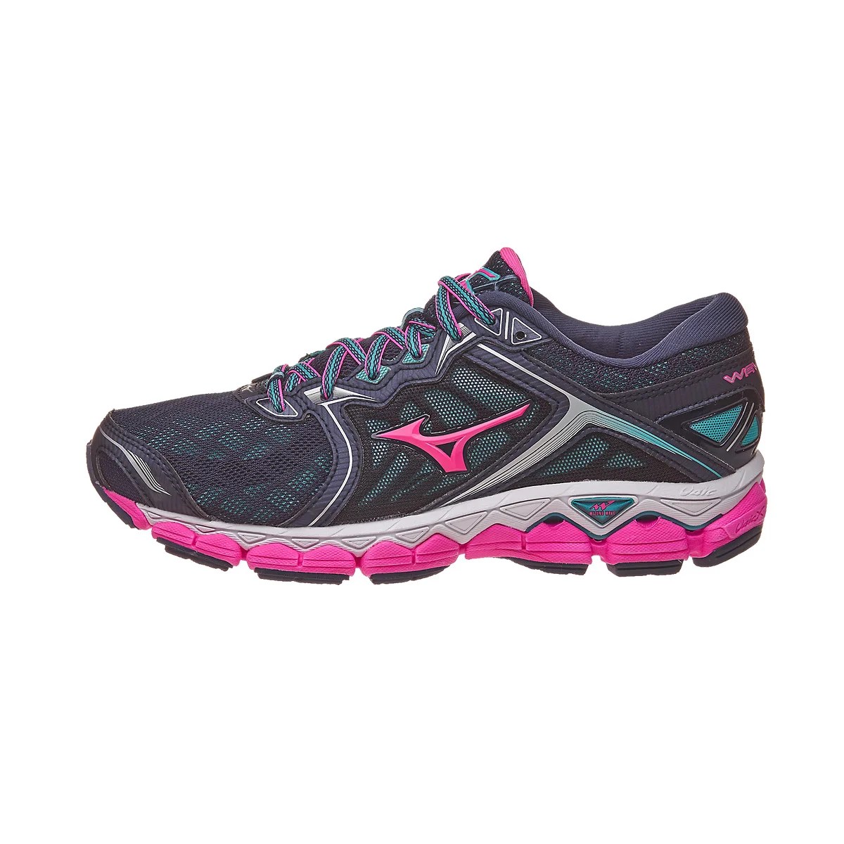 Mizuno Wave Sky Women's Shoes Peacoat/Pink/Ceramic 360° View Running