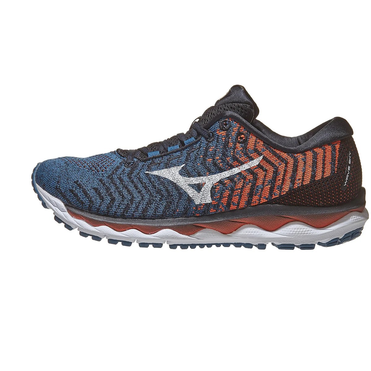 Mizuno Wave Sky Waveknit 3 Men's Shoes Moroccan Blue 360° View