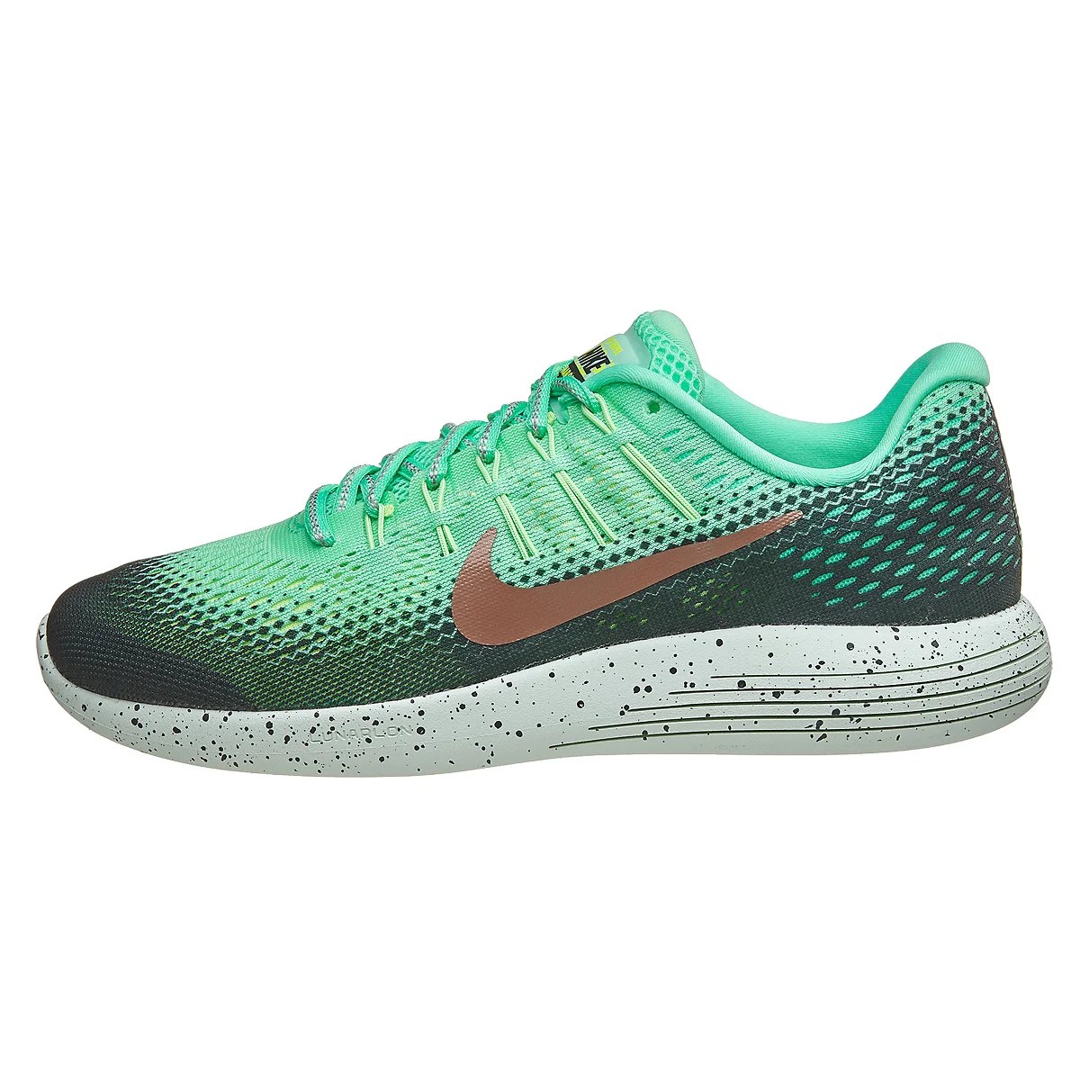 Nike LunarGlide 8 Shield Women's Shoes Green Glow/Re 360° View