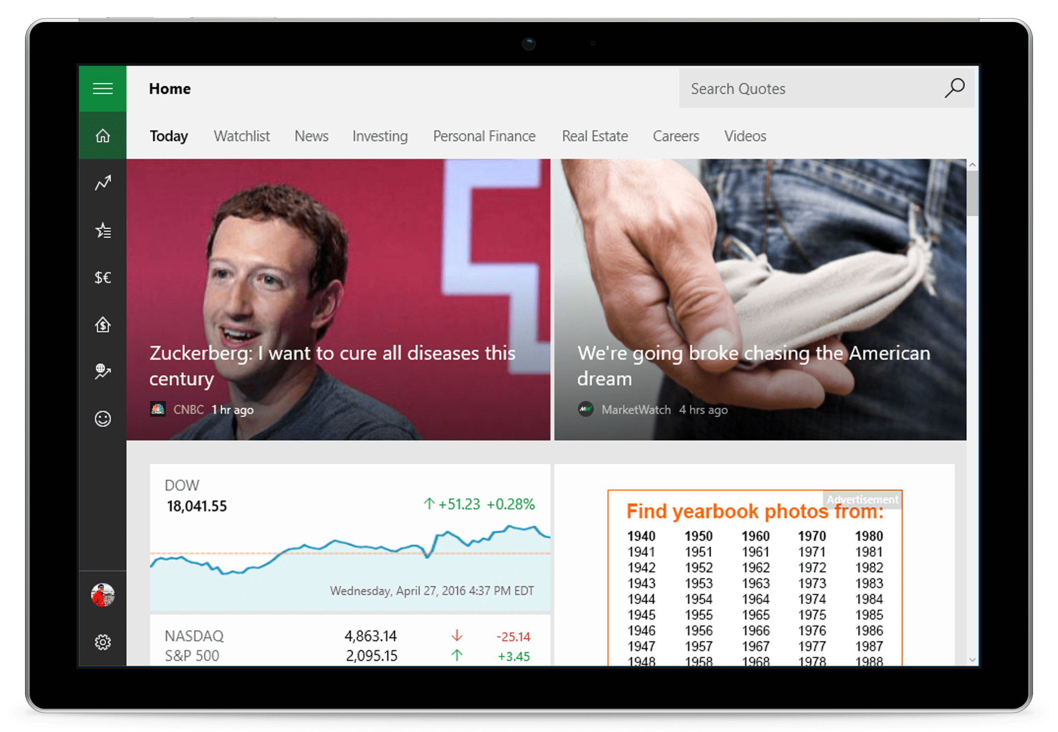 Portfolio manager and stock watchlist MSN Money
