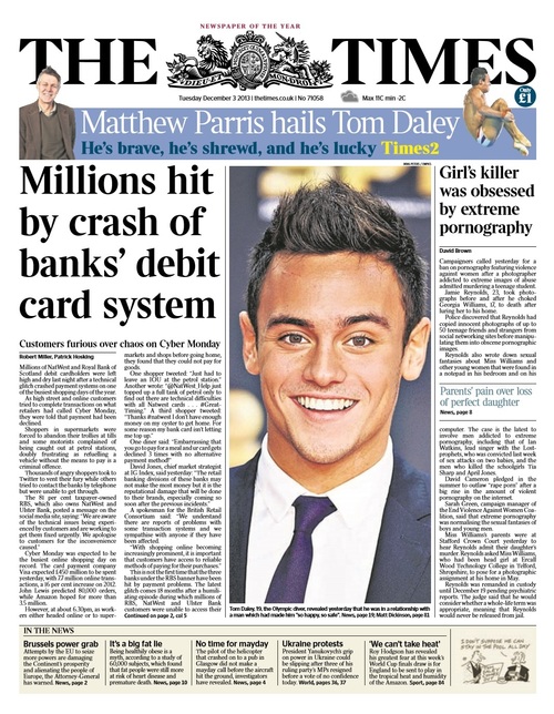 English Newspapers FrontPages Tuesday 03.12.13 AC