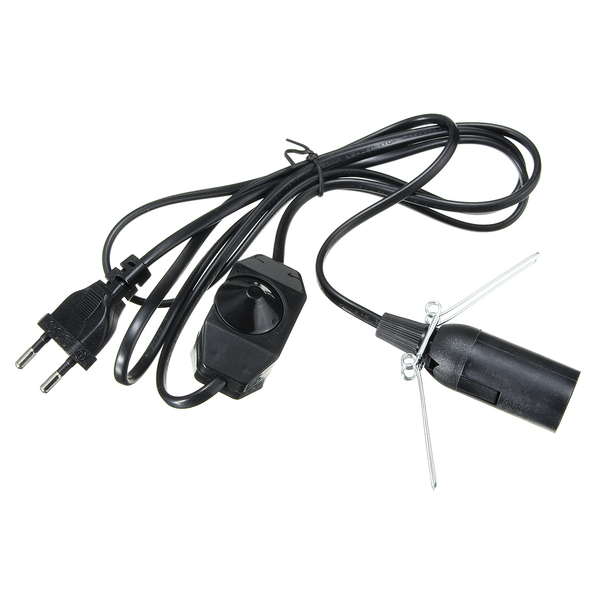 1.8M E14 Douille Ampoule Avec Interrupteur Gradateur Blanc