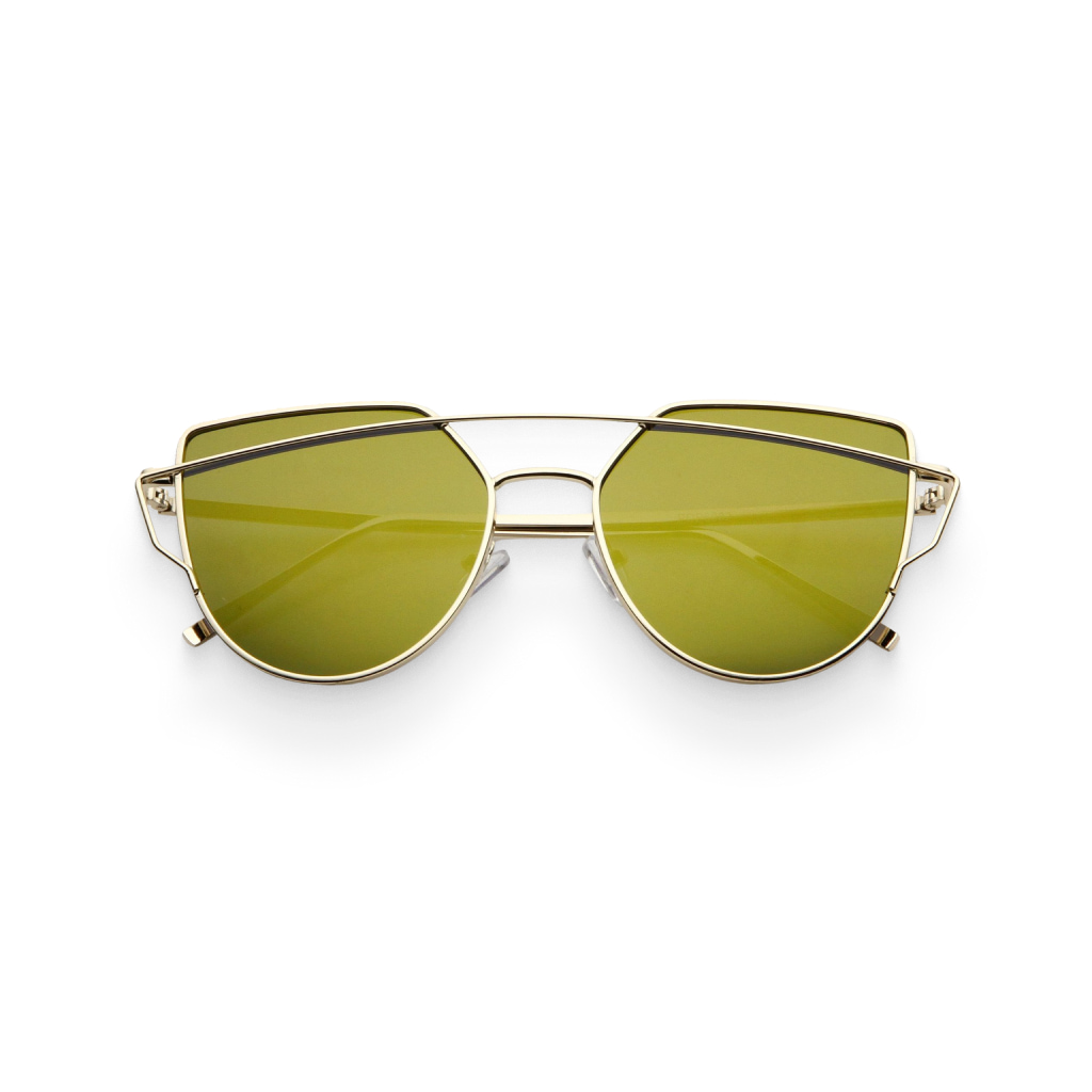 Women’s Modern GoldMirrored Aviator Sunglasses