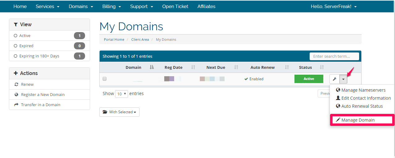 ServerFreak Technologies Sdn Bhd How to Manage Domain Forwarding at