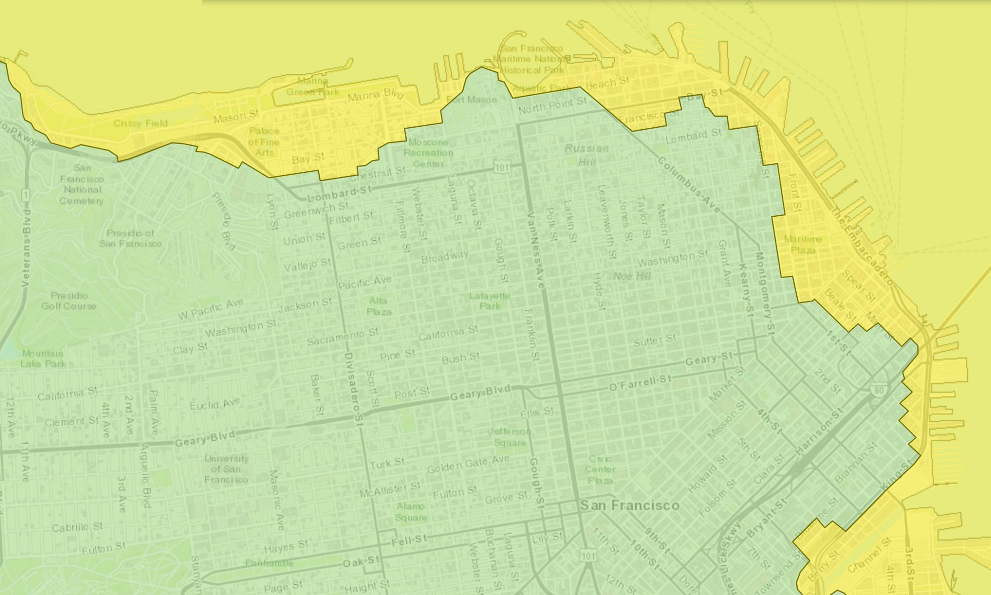 New Tsunami Impact Map for SF Puts North Beach and Lower Market Street