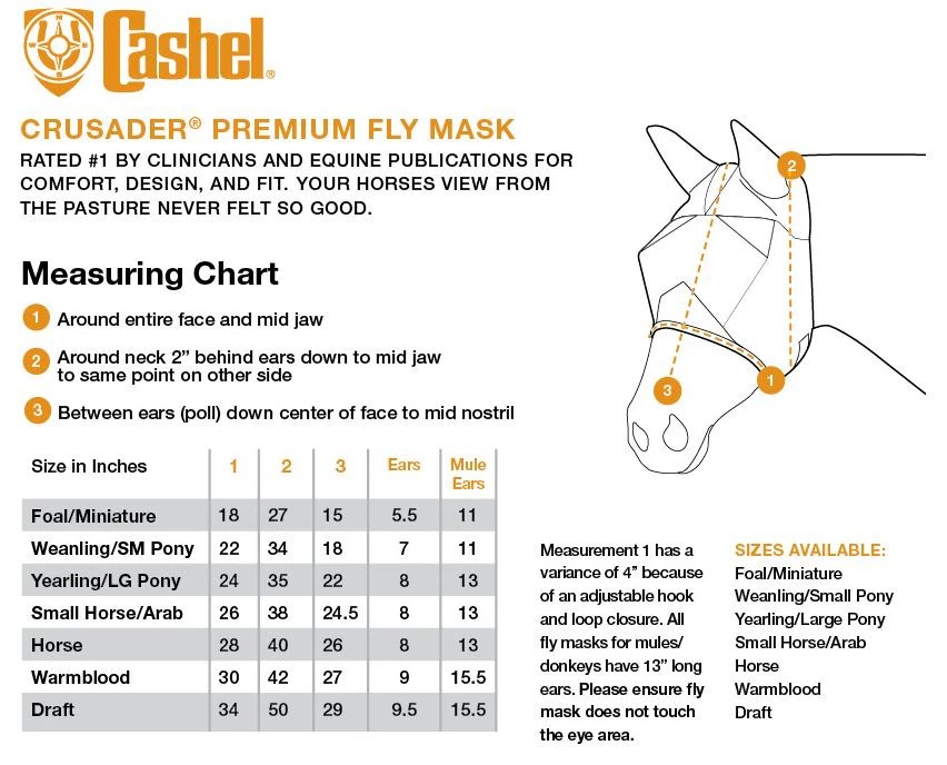 Crusader™ Fly Mask Standard With Ears