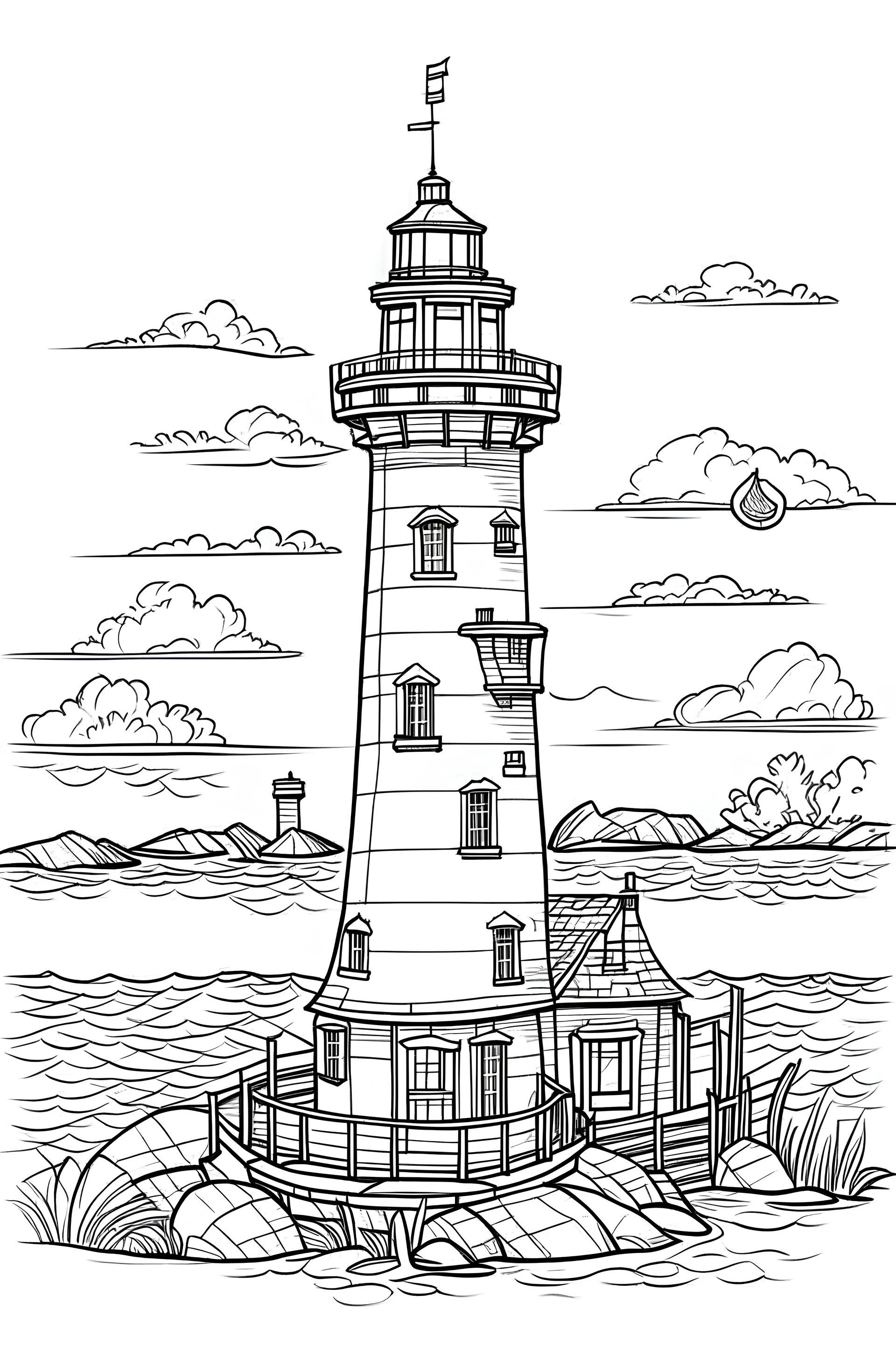"outline art for Lighthouses coloring pag..." Gallery Stablecog