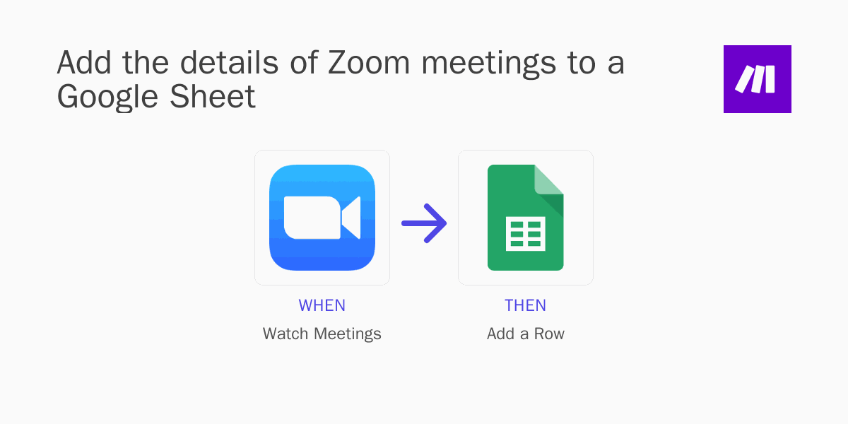 Add the details of Zoom meetings to a Google Sheet using