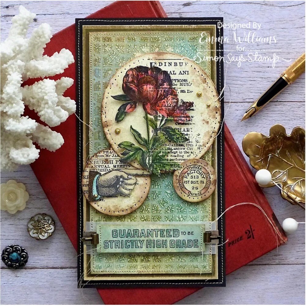 Nigikala Mechanical Bubbles with Gridblock Botanic Collage Noteworthy Floral Elements Stamps
