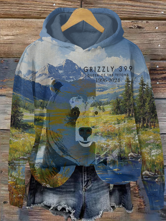 Comstylish Women's Queen Of The Tetons Grizzly 399 Abstract Forest