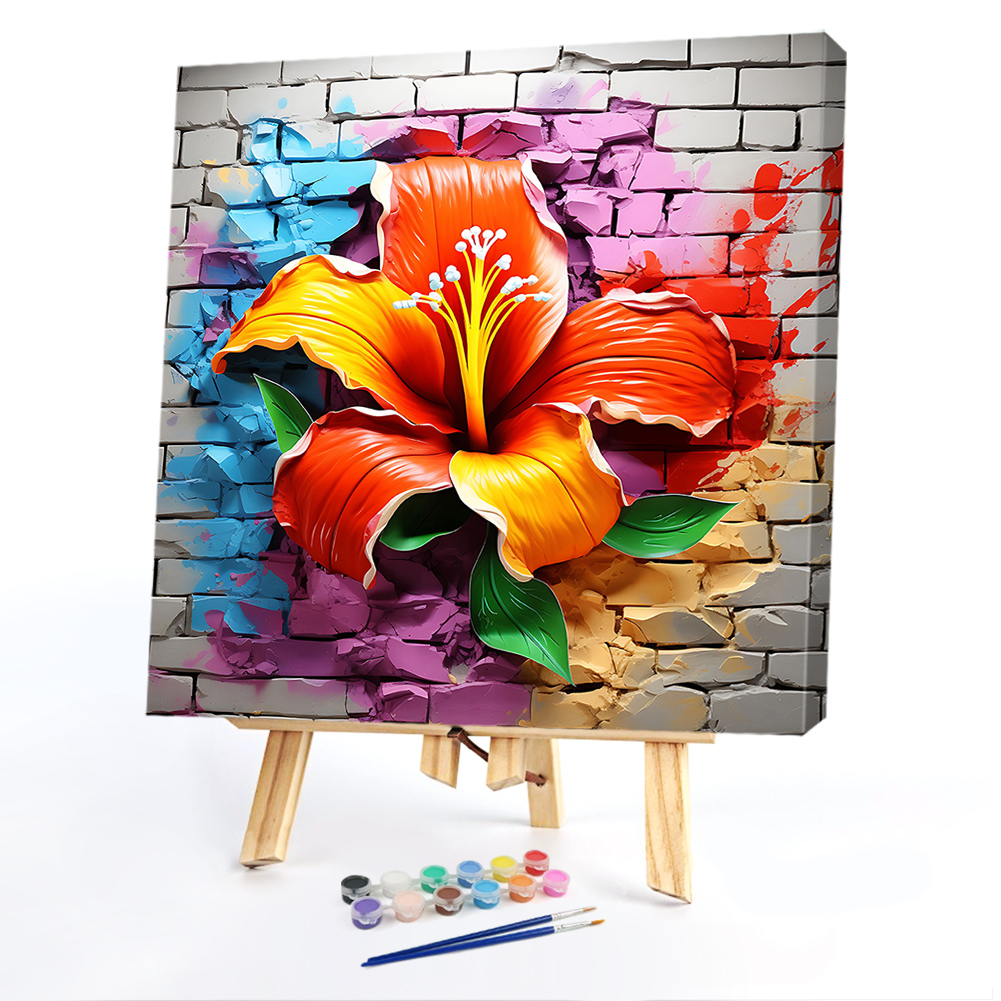 Flowers WallPaint By Numbers Acrylic Painting 40*40CM