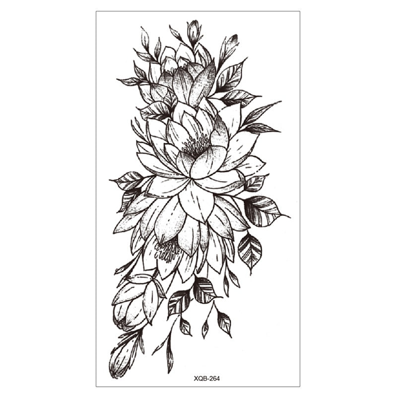 42 Designs Waterproof Temporary Tattoo Stickers Small Full Arm Flower