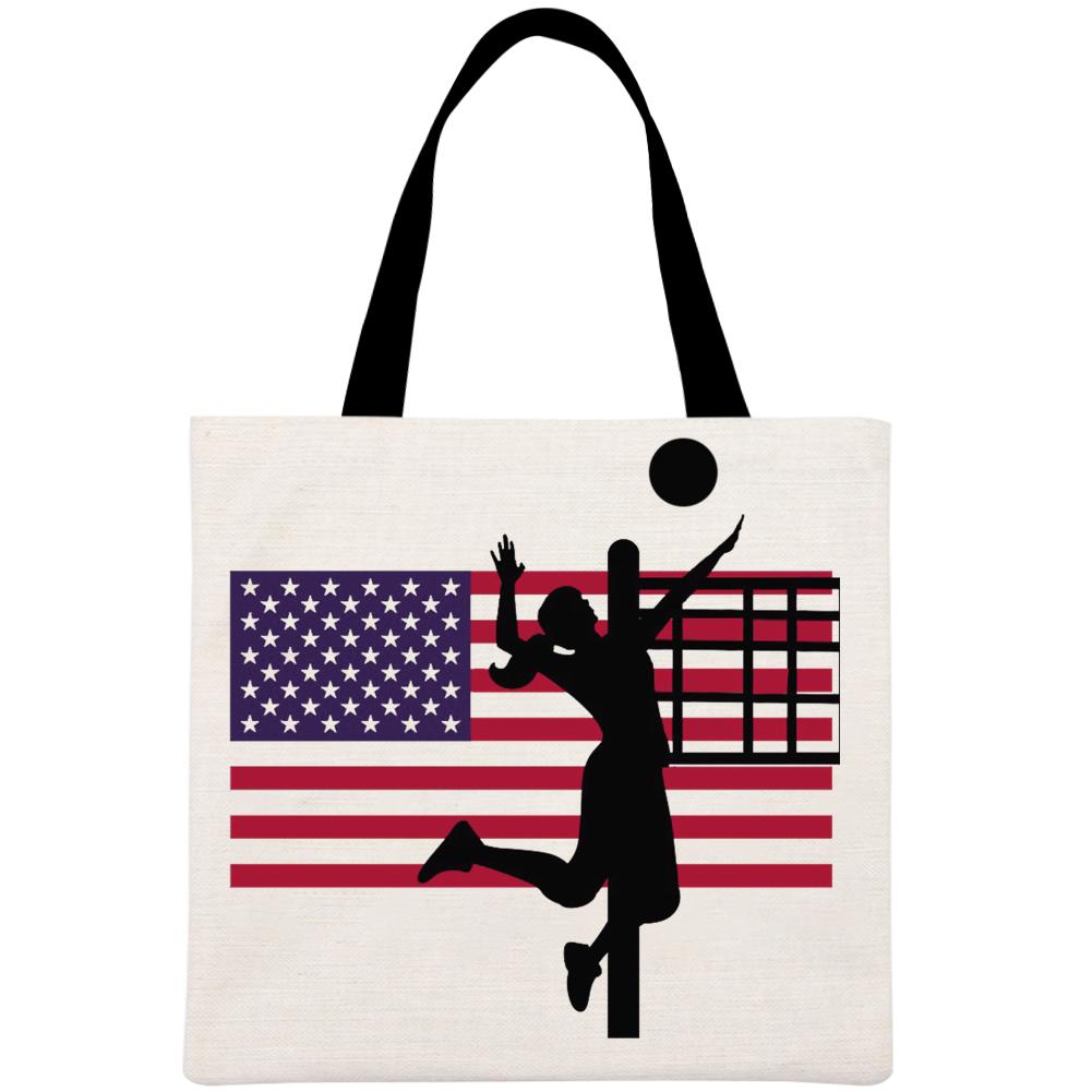 volleyball Printed Linen Bag