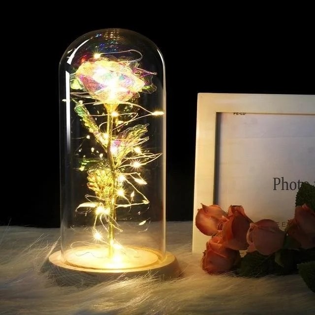 6 Colour Beauty And The Beast Red Rose Valentine's Gifts LED Rose Lamps