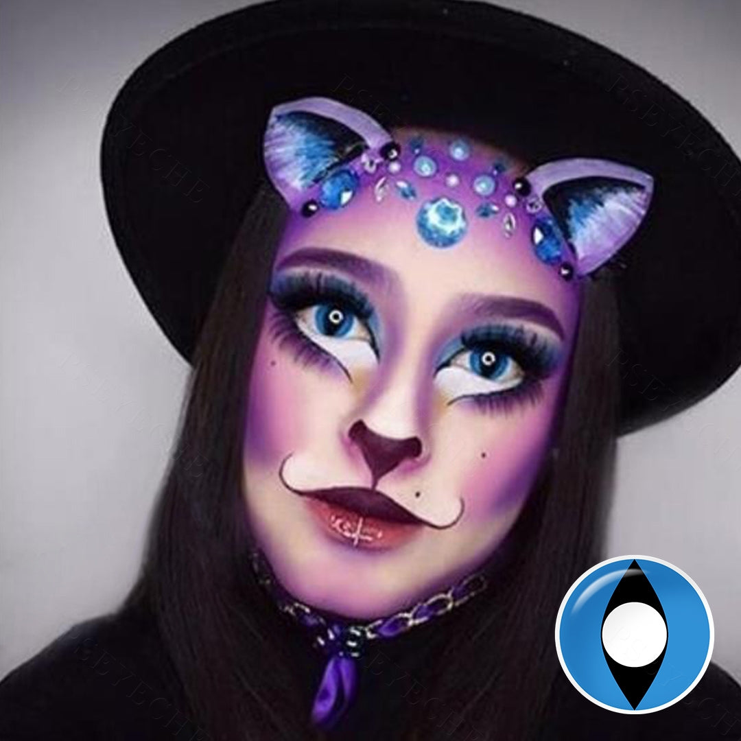 Blue Cat Eye Halloween Contacts