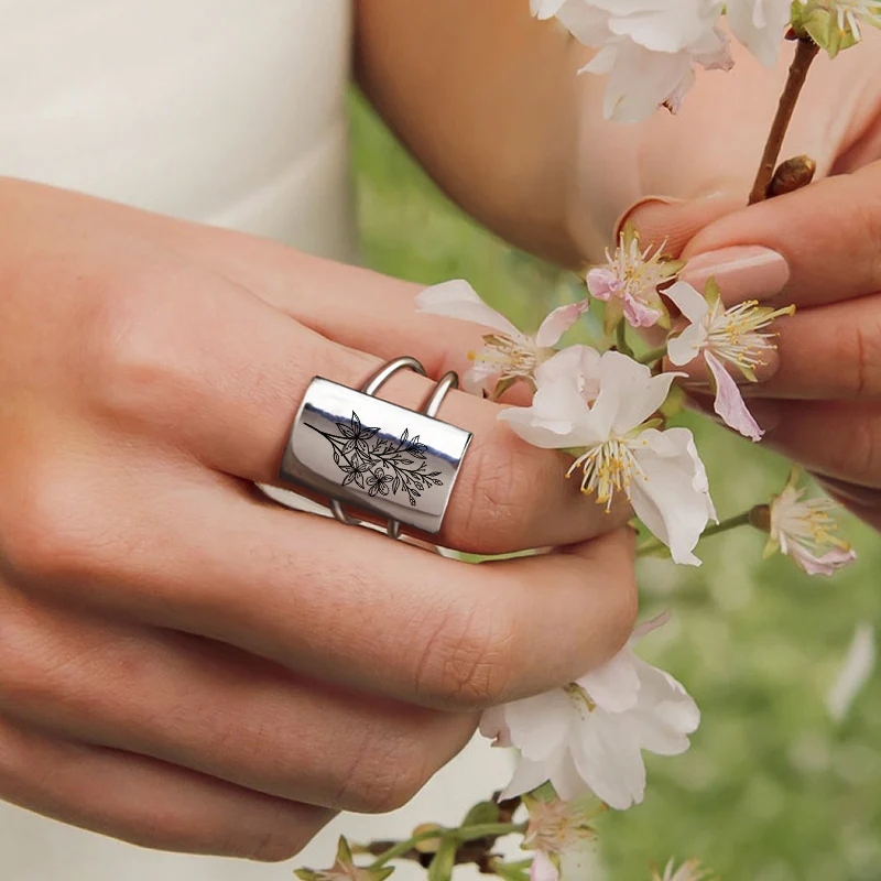 Birth Flower Ring Gift