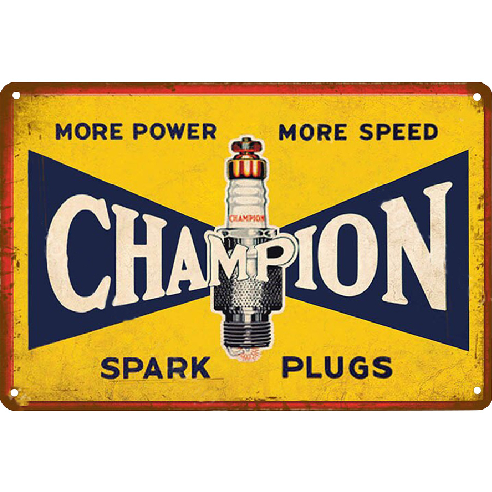 Bougies d’allumage Champion Garage Panneaux en étain métallique(20*30cm)