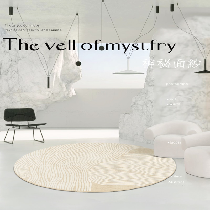 Athvotar Simple Round Carpet Home Decoration Floor Mat Living Room