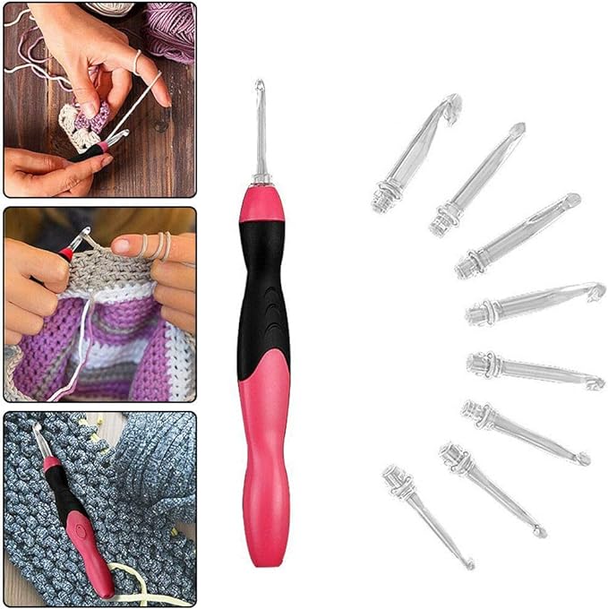 9 in 1 LED Lighting Crochet Hooks Set