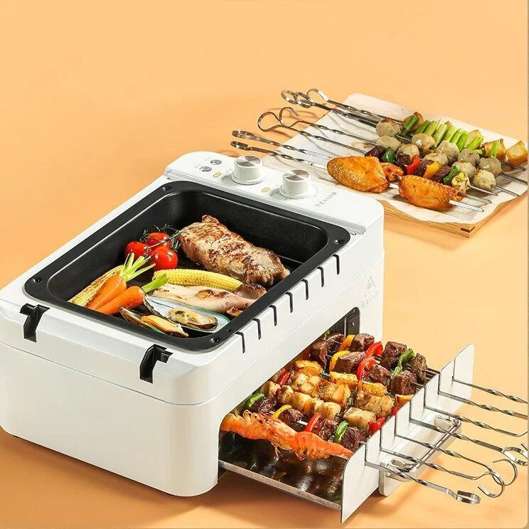 Forno elétrico rotativo automático sem fumaça de porco grelhada