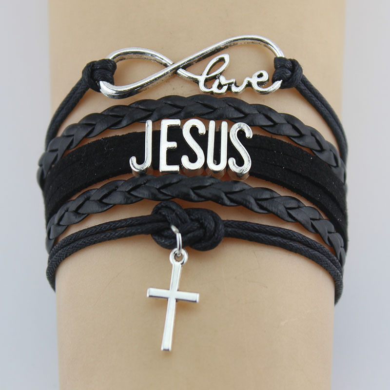 Handwoven JESUS Christian Bible Cross Braided Bracelet