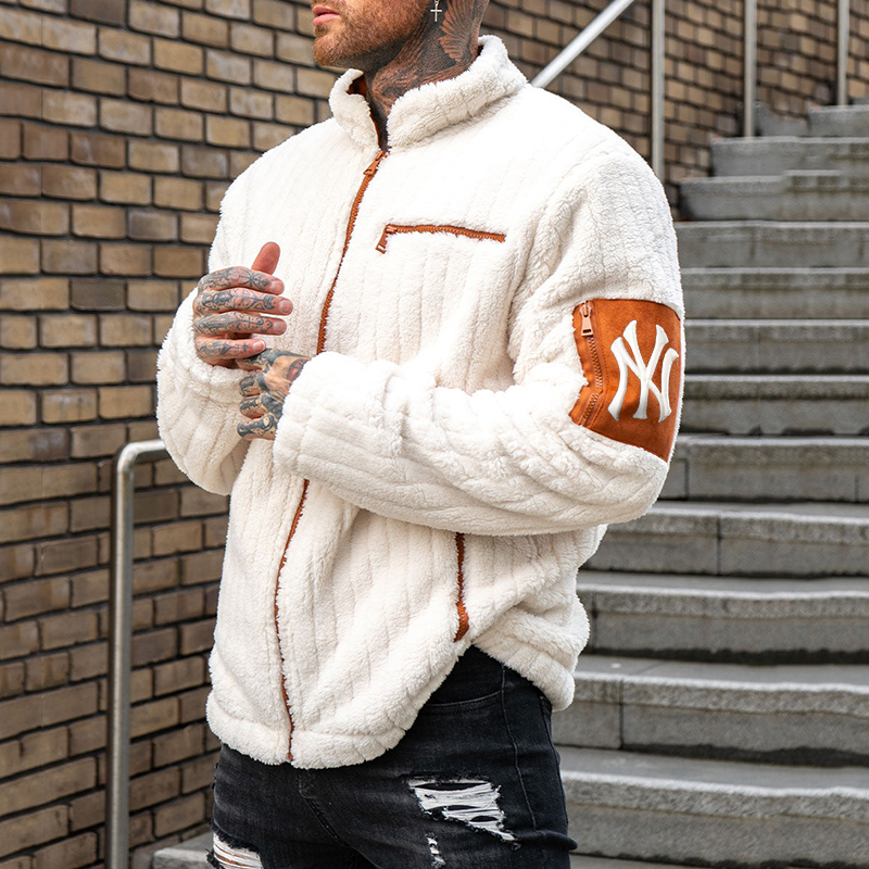 Men's Vintage Letter Print Jacket