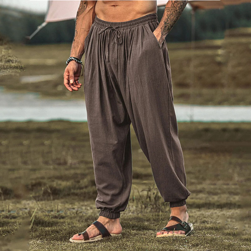 Mens Linen Harem Pants