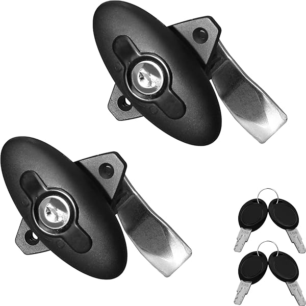 HWHongRV 2PCS Camper Shell Locks and Keys, Rv T Handle Lock for Storage Door Pickup Truck Camper