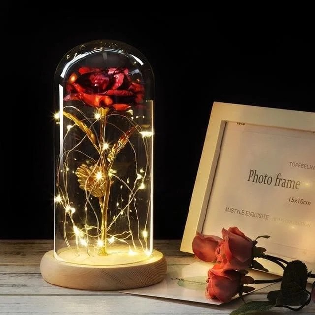 6 Colour Beauty And The Beast Red Rose Valentine's Gifts LED Rose Lamps
