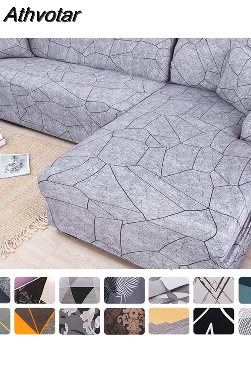Athvotar Sofa Cover Stretch Sectional Corner Couch Cover Universal