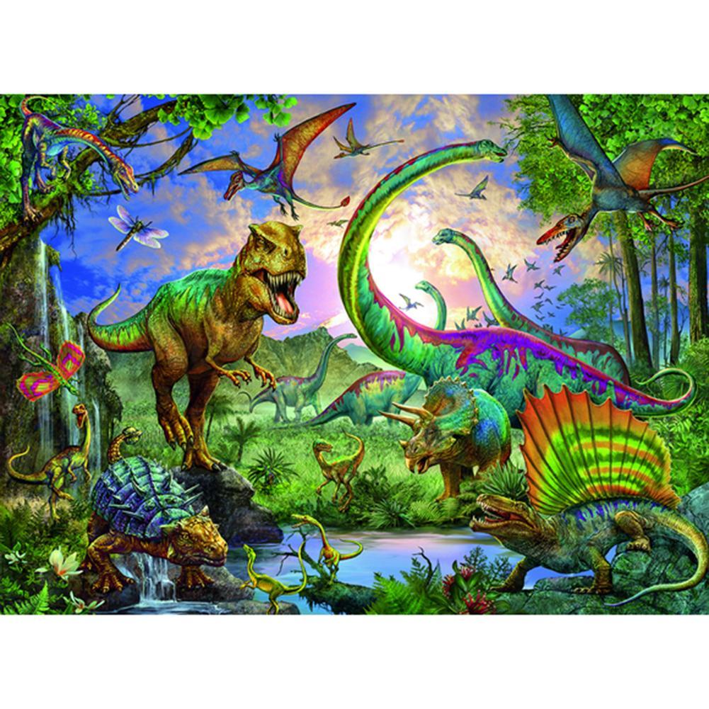 Forest Dinosaurs 5D Full Round Diamond Painting