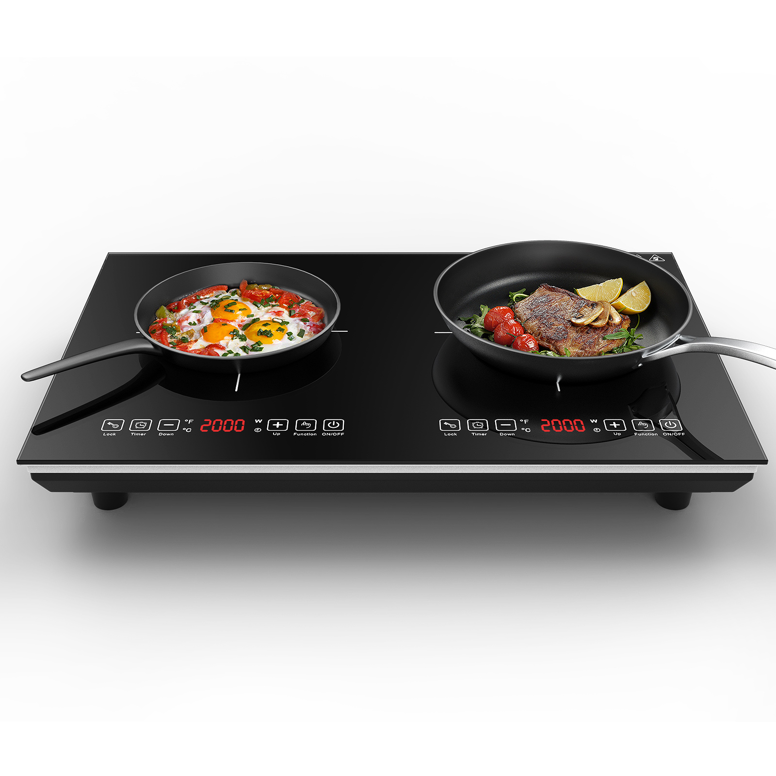 VBGK Double Induction Cooktop, 4000W Countertop Burner Hot Plate LCD
